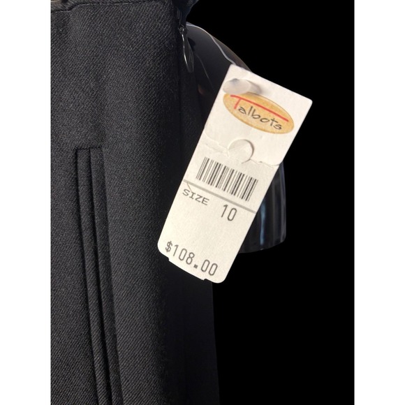 Vtg Talbots Heritage Black Straight Flat Front Dress pants Trousers 100% Wool 10 - Picture 4 of 13